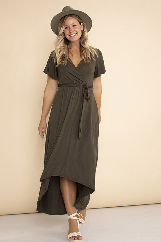 Georgia Faux Wrap Knit Dress