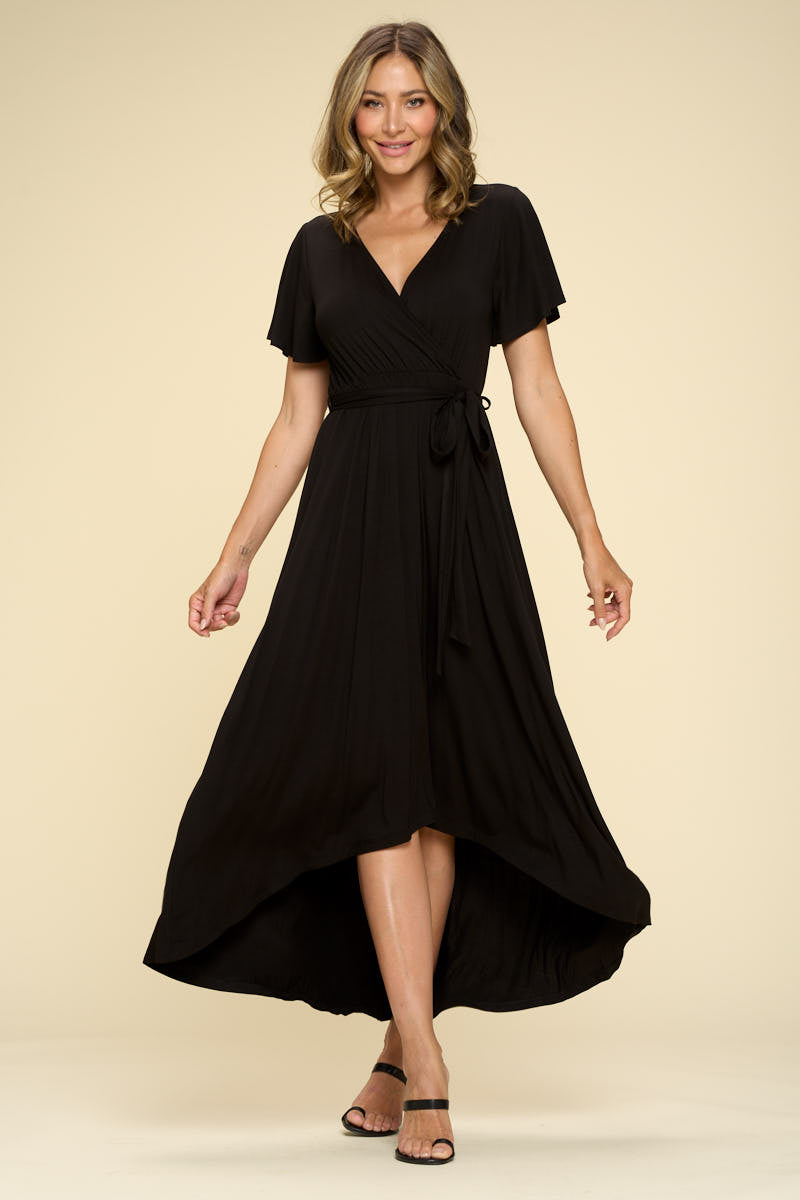 Georgia Faux Wrap Knit Dress