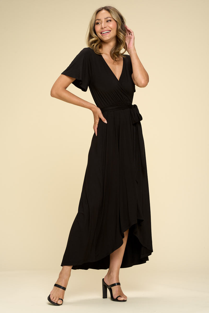 Georgia Faux Wrap Knit Dress