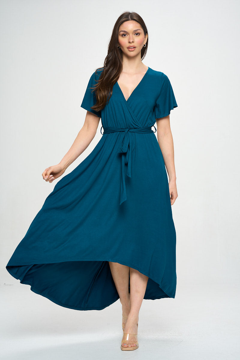 Georgia Faux Wrap Knit Dress