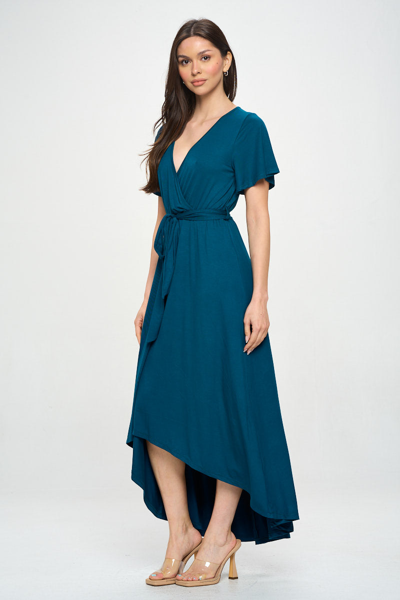 Georgia Faux Wrap Knit Dress