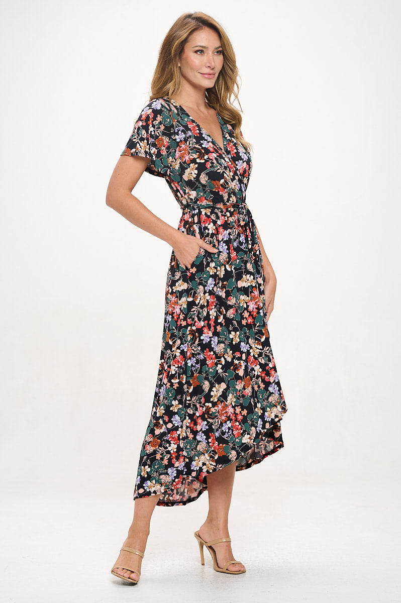 Georgia Faux Wrap Knit Dress