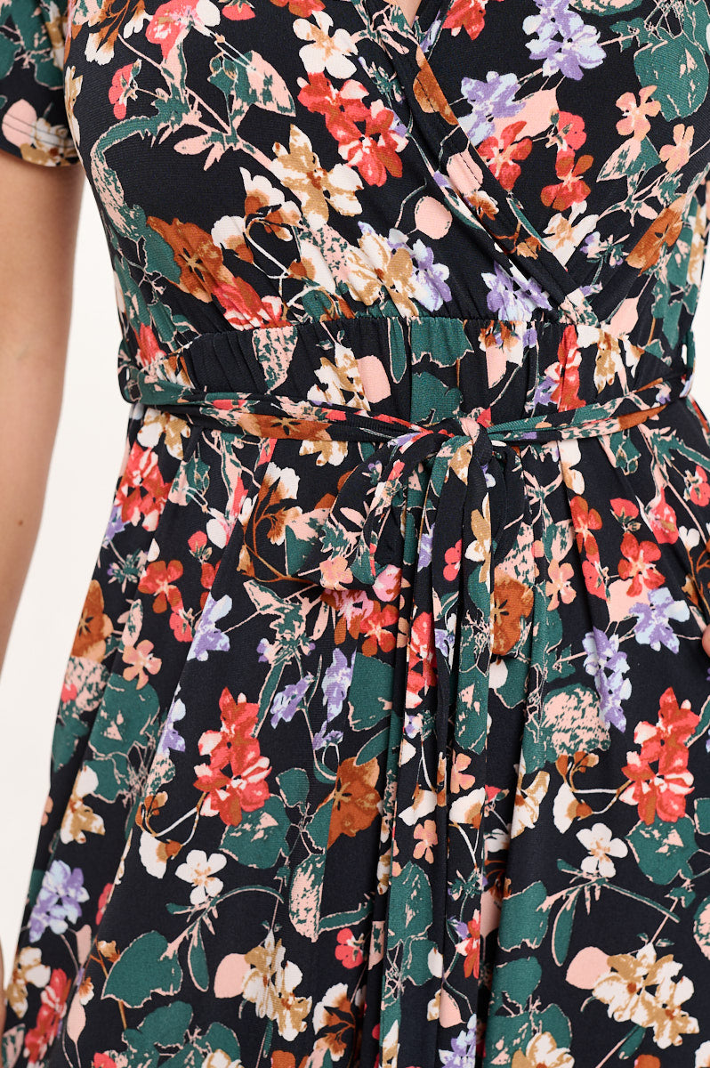Georgia Faux Wrap Knit Dress