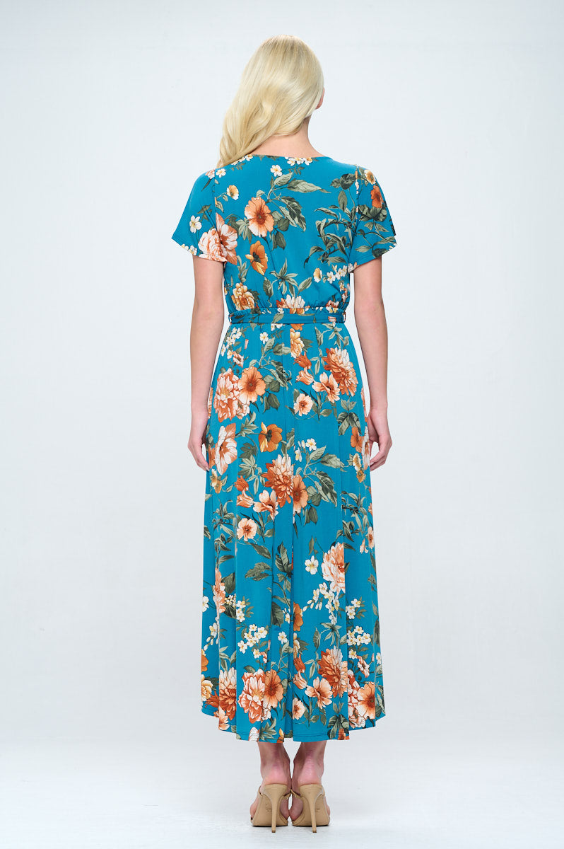 Georgia Faux Wrap Hi-Lo Knit Dress