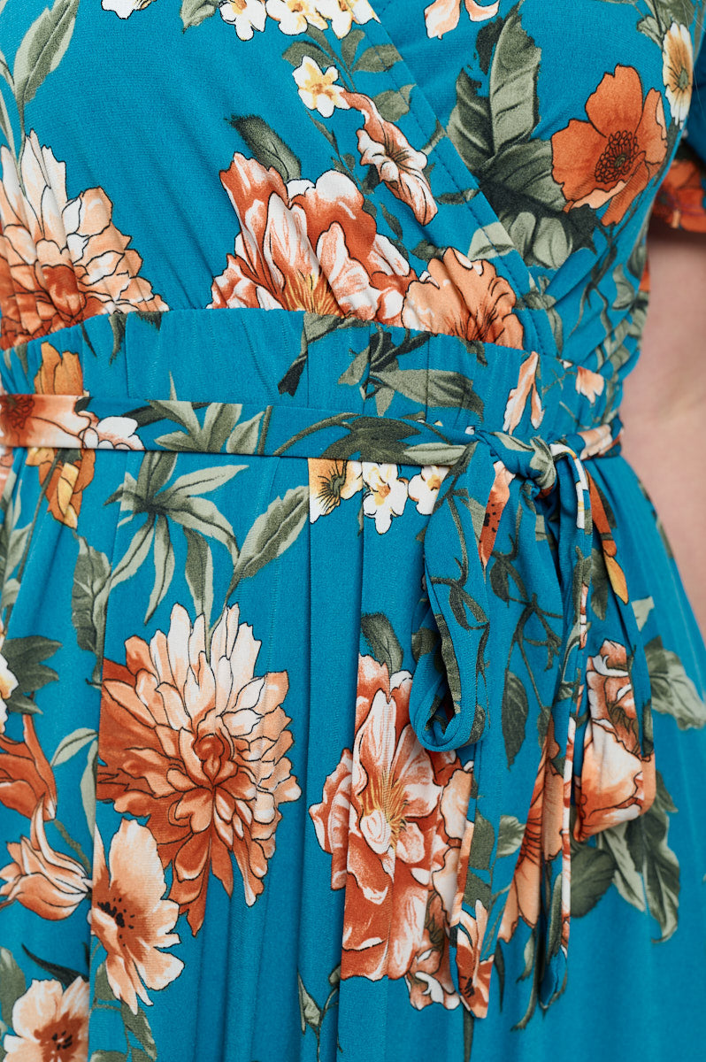 Georgia Faux Wrap Hi-Lo Knit Dress