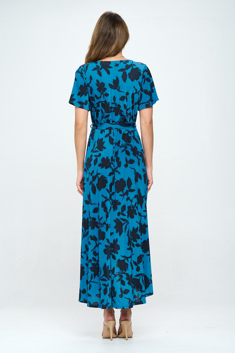Georgia Faux Wrap Knit Dress