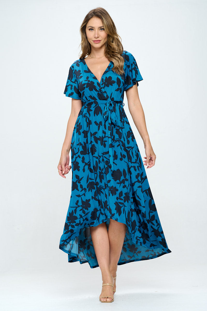 Georgia Faux Wrap Knit Dress
