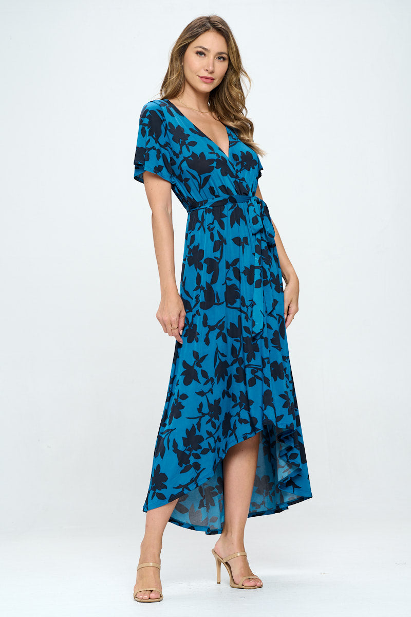 Georgia Faux Wrap Knit Dress