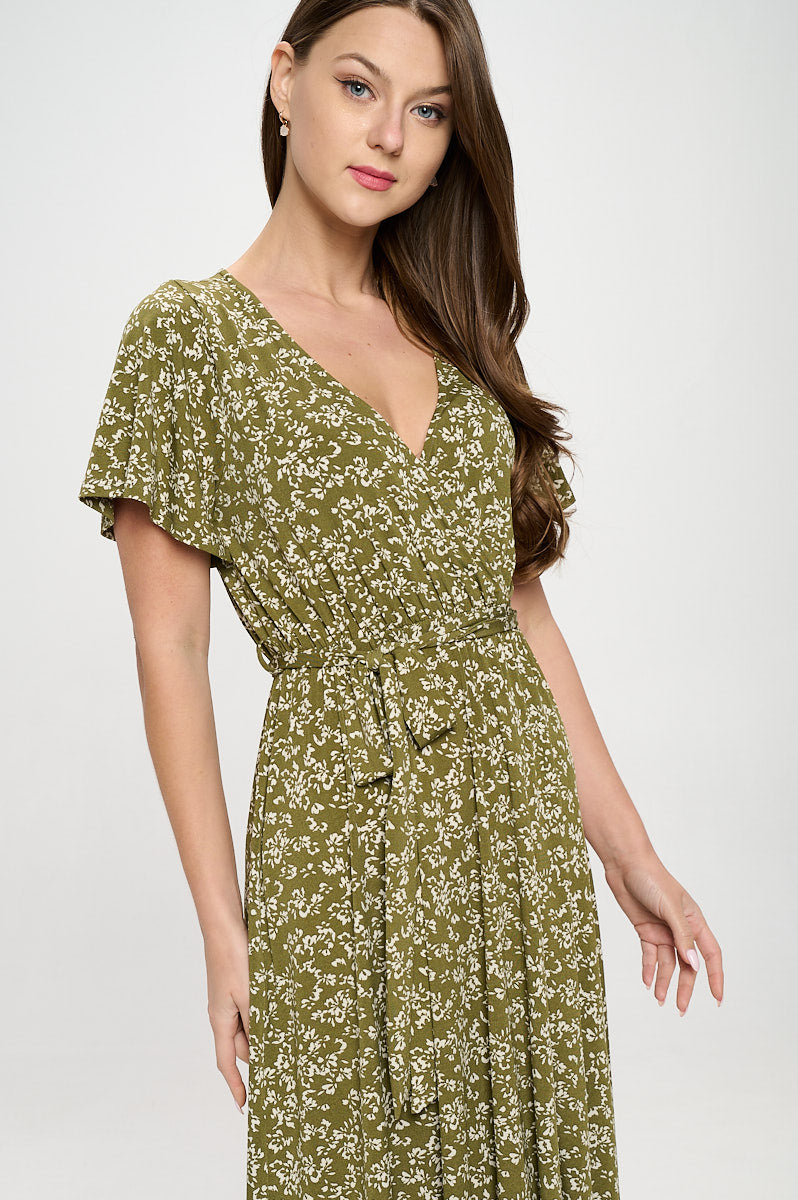 Georgia Faux Wrap Hi-Lo Knit Dress