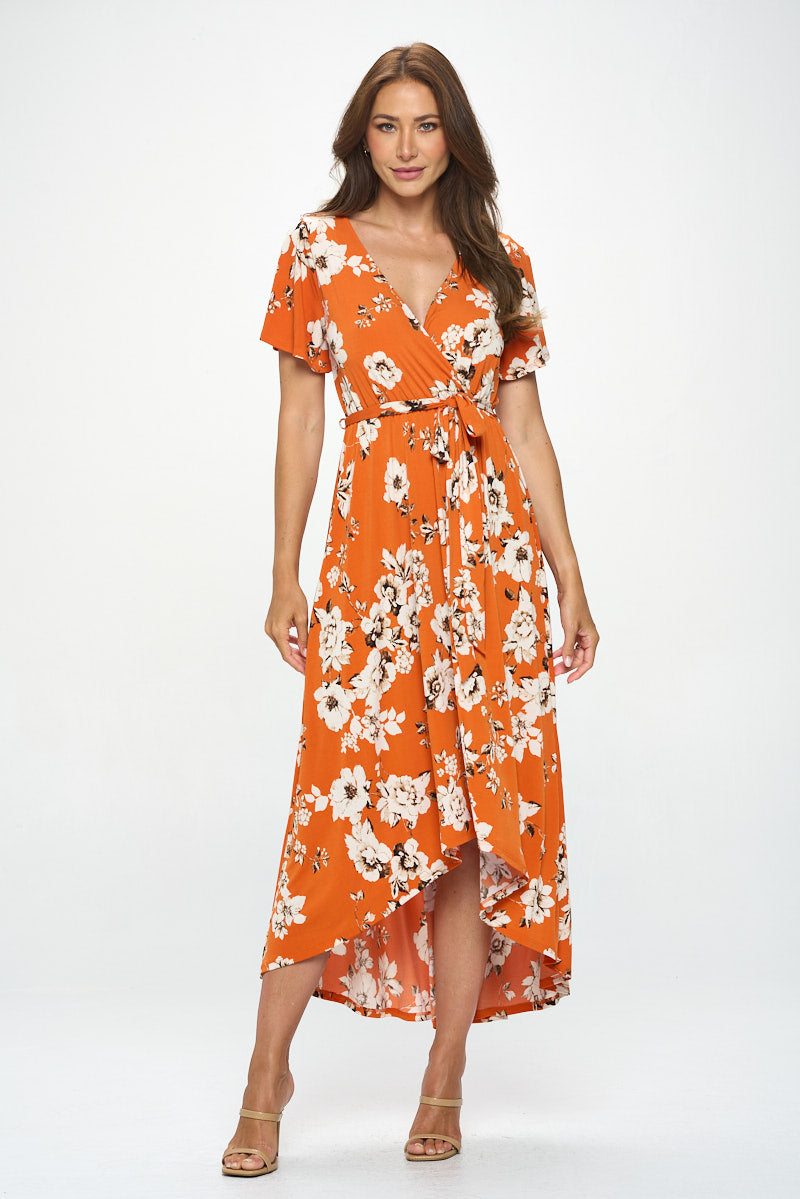 Georgia Faux Wrap Knit Dress