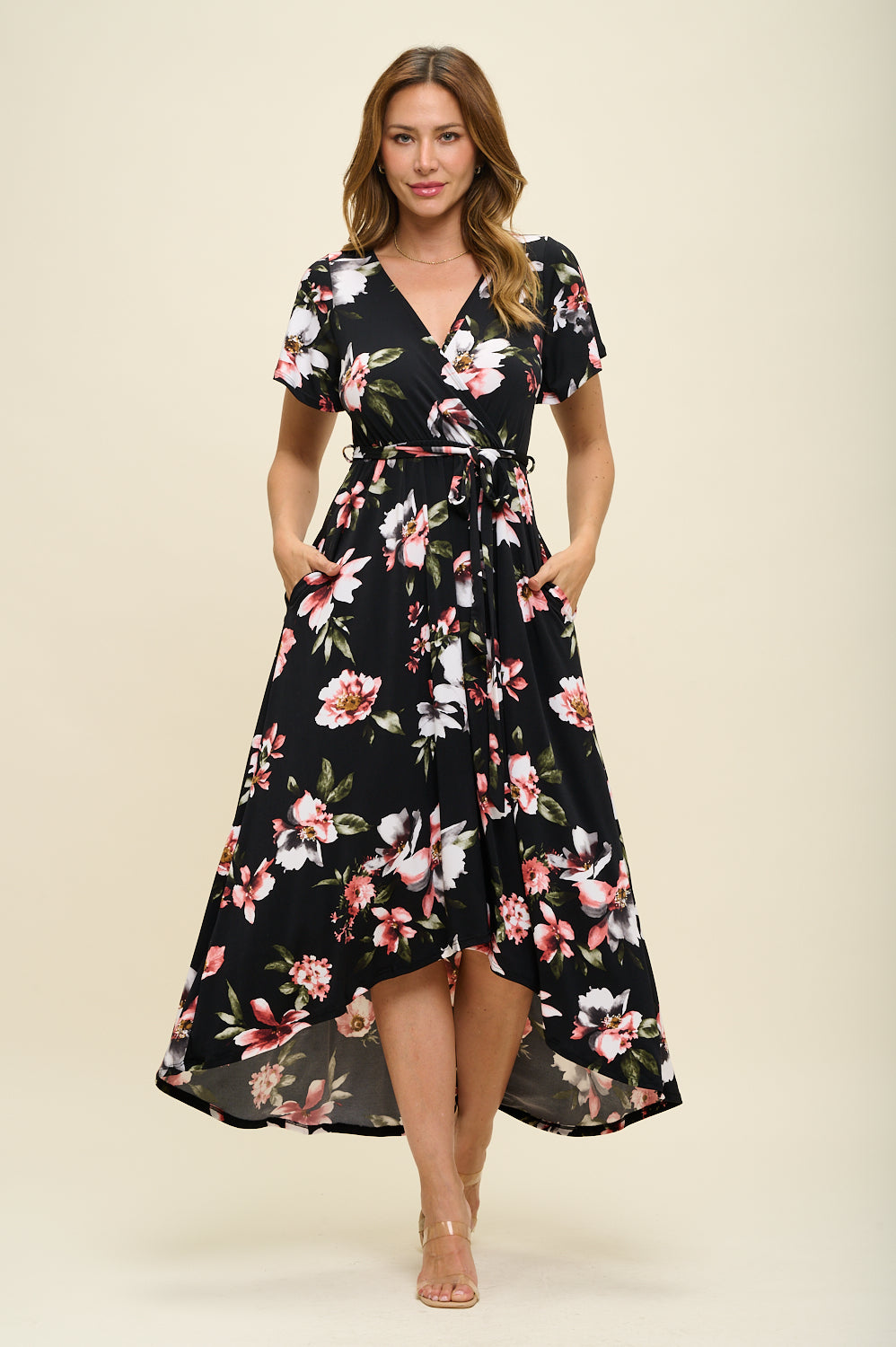 Georgia Faux Wrap Knit Dress
