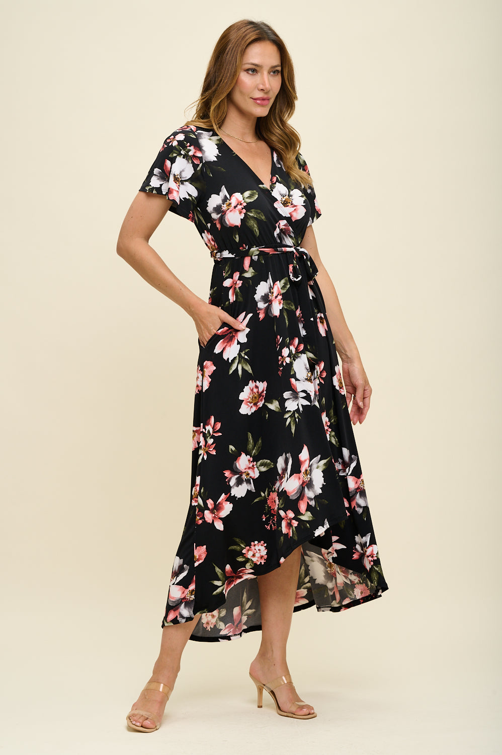 Georgia Faux Wrap Knit Dress