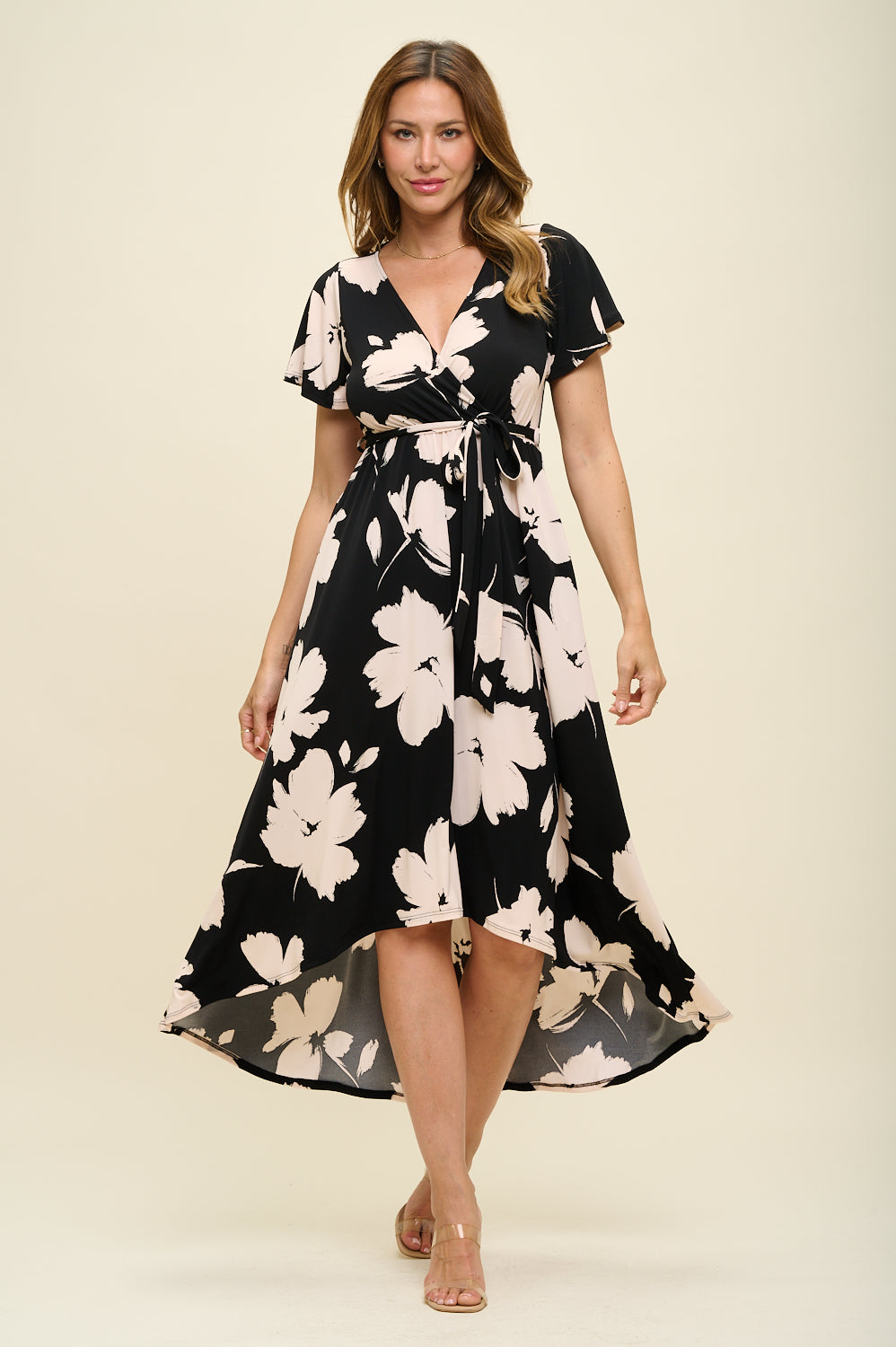 Georgia Faux Wrap Knit Dress