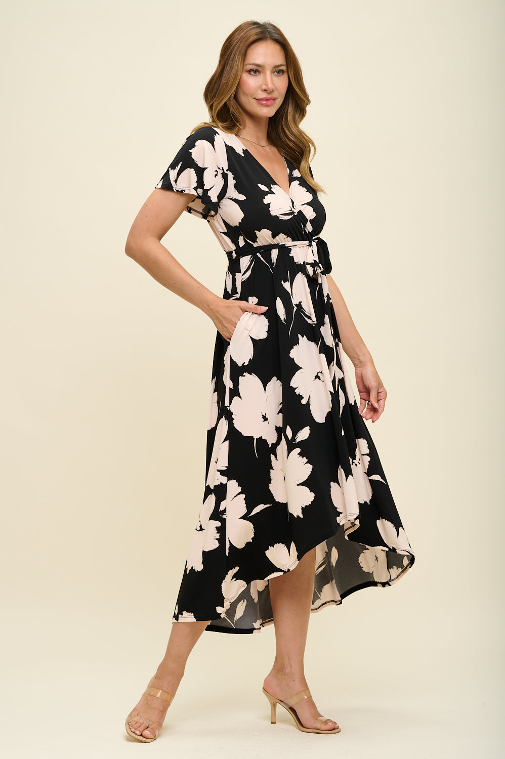Georgia Faux Wrap Knit Dress