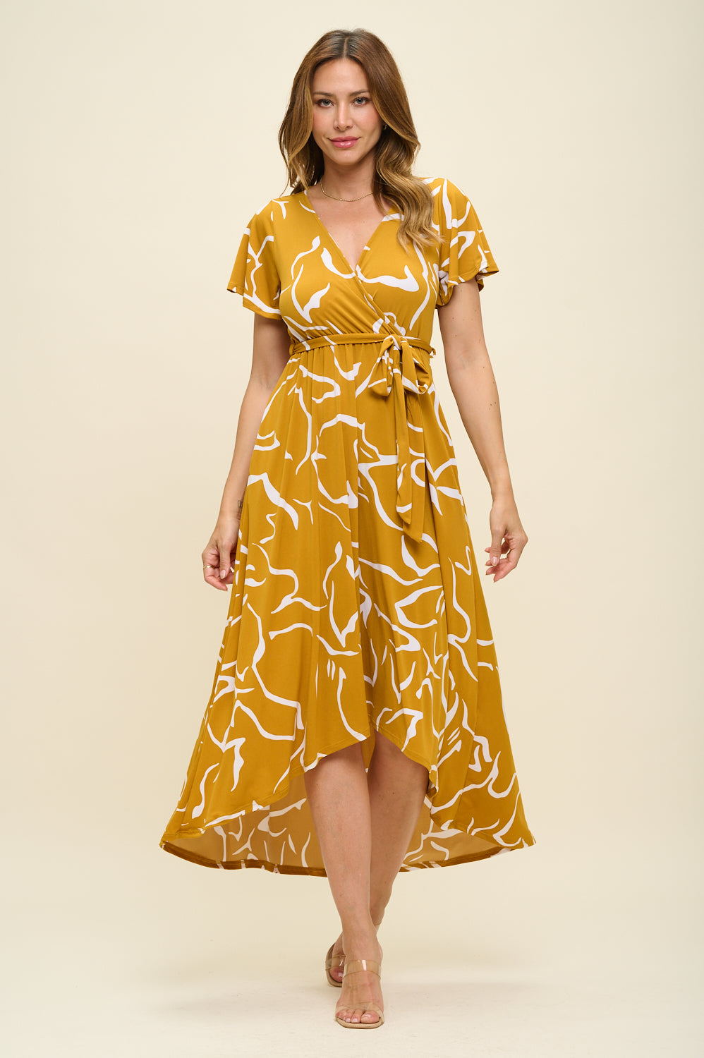 Georgia Faux Wrap Knit Dress