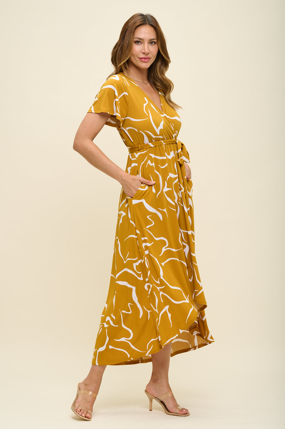 Georgia Faux Wrap Knit Dress