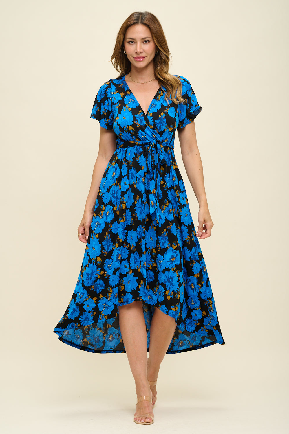 Georgia Faux Wrap Knit Dress
