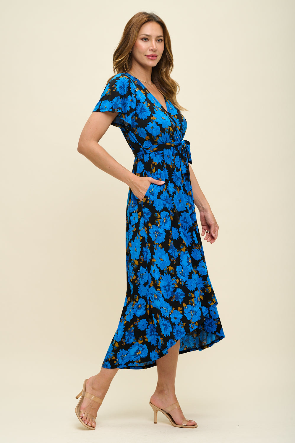 Georgia Faux Wrap Knit Dress