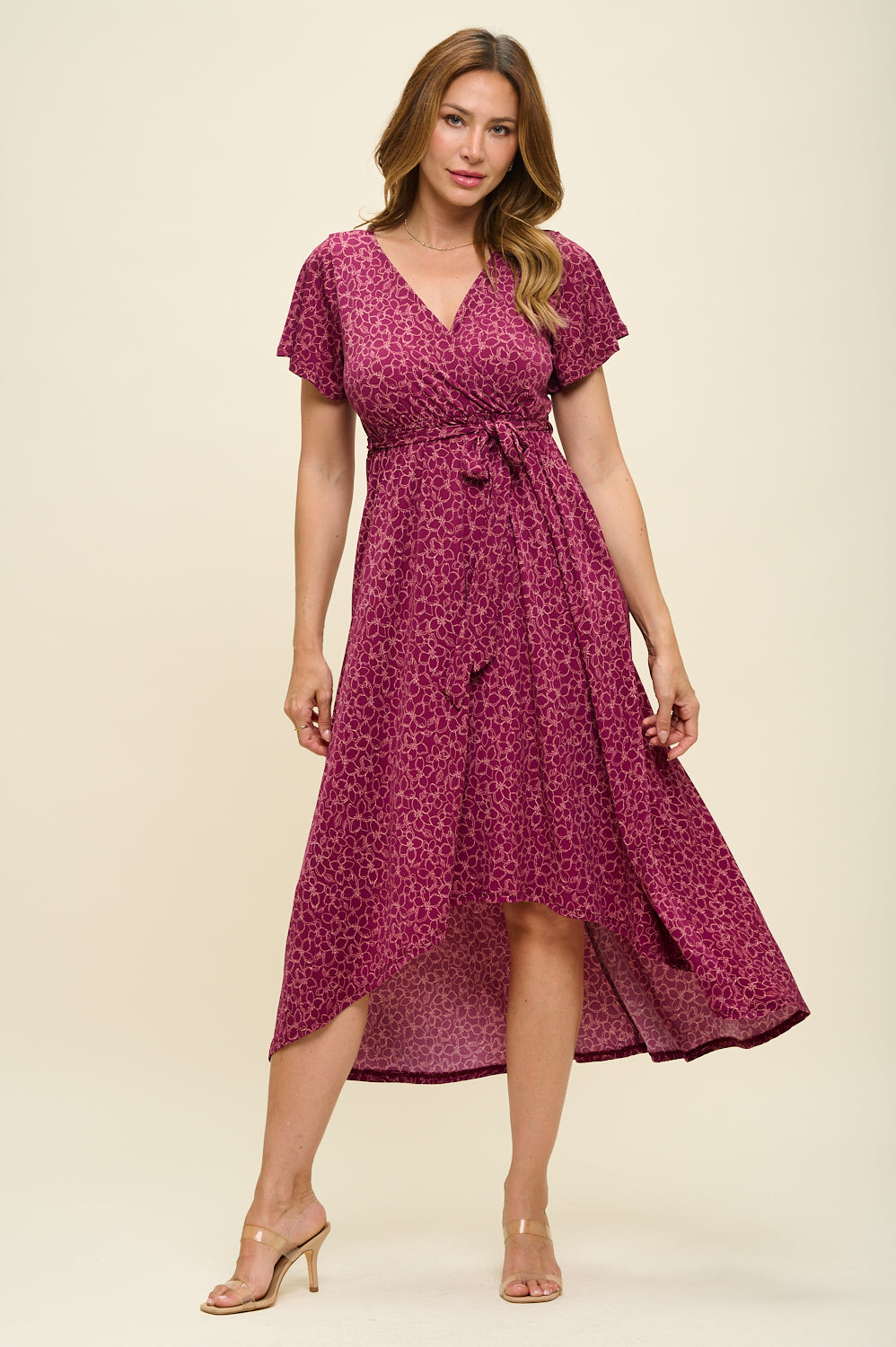 Georgia Faux Wrap Knit Dress