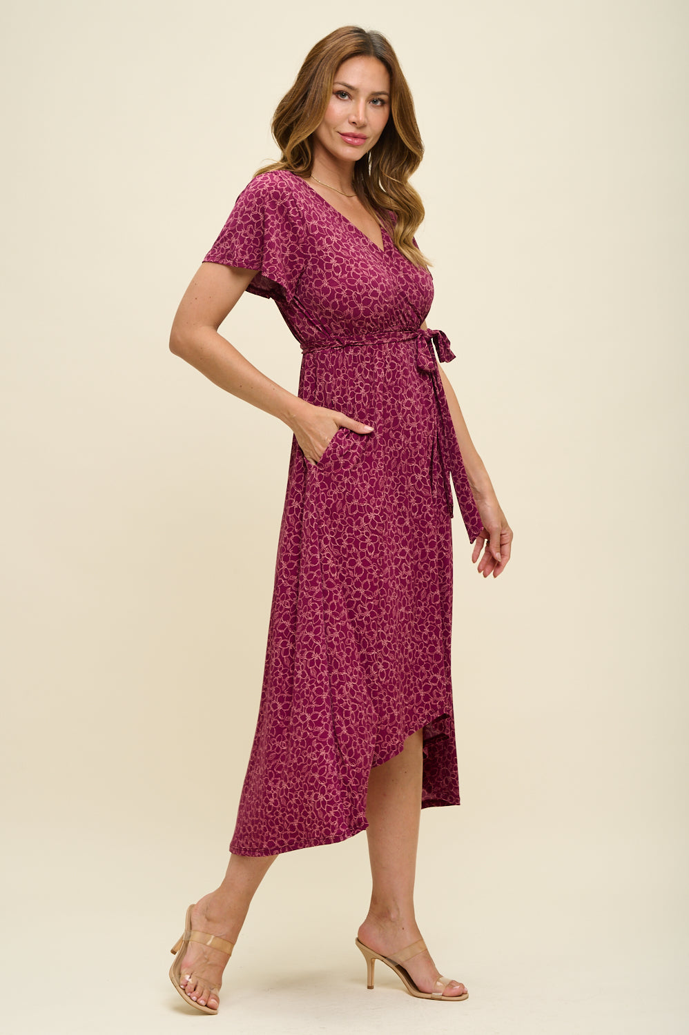 Georgia Faux Wrap Knit Dress