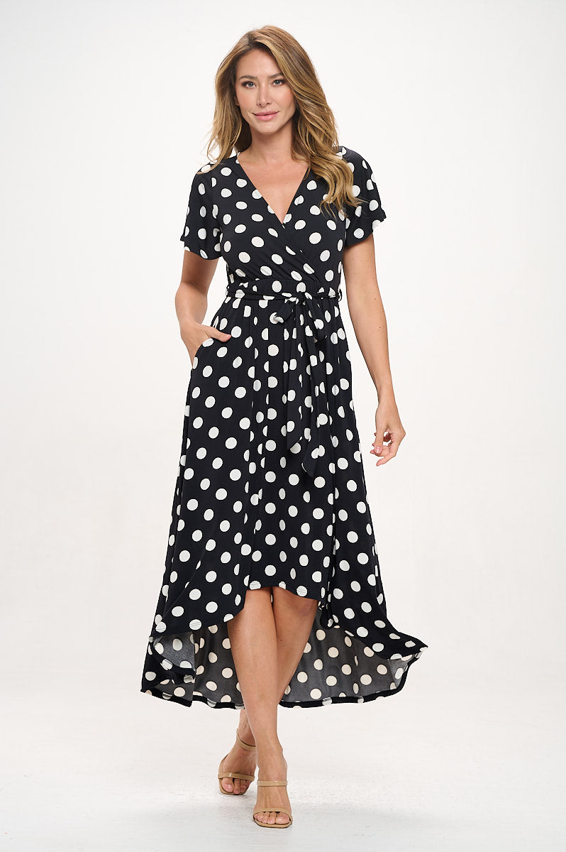 Georgia Faux Wrap Knit Dress