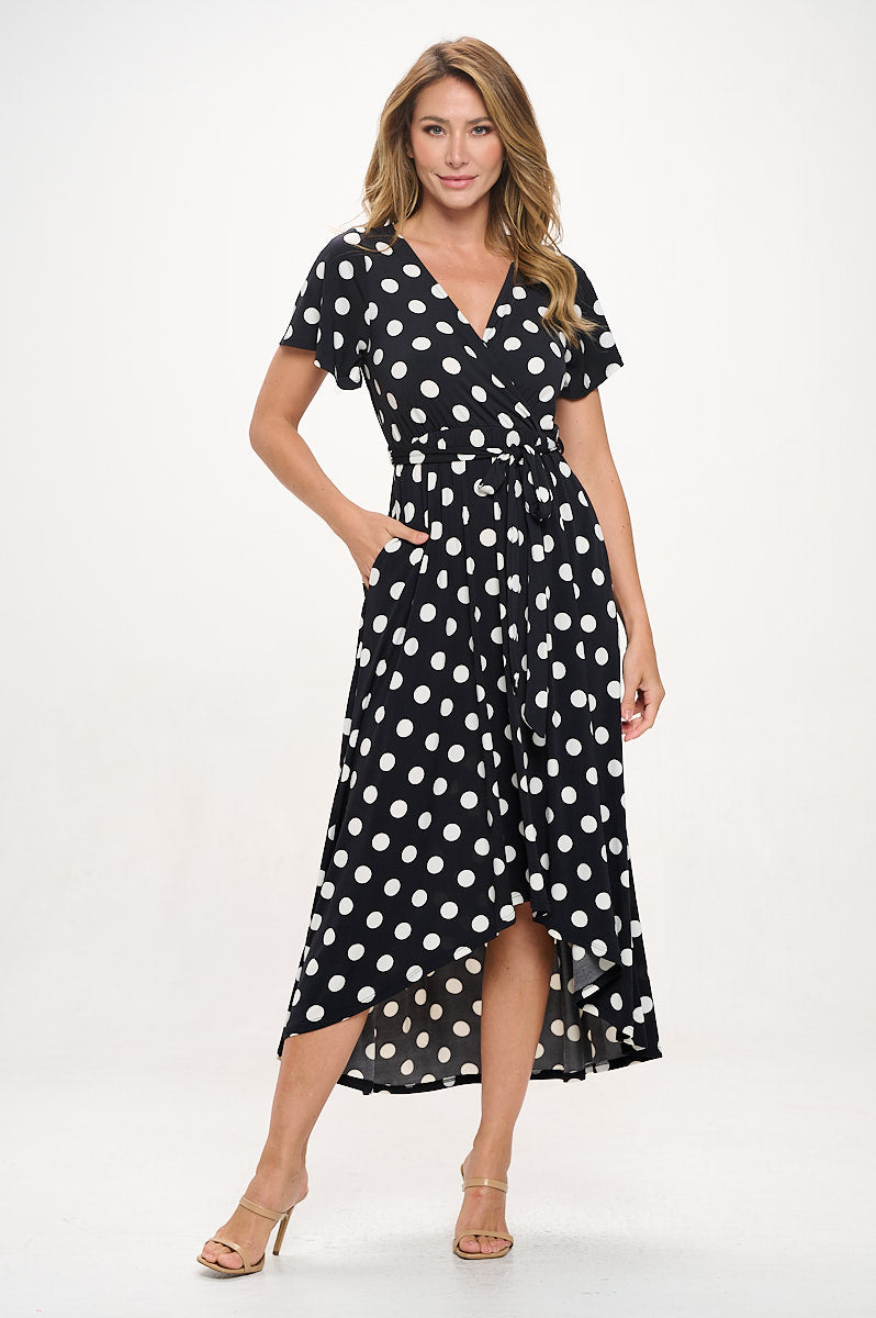 Georgia Faux Wrap Knit Dress