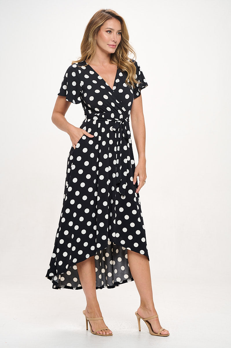 Georgia Faux Wrap Knit Dress
