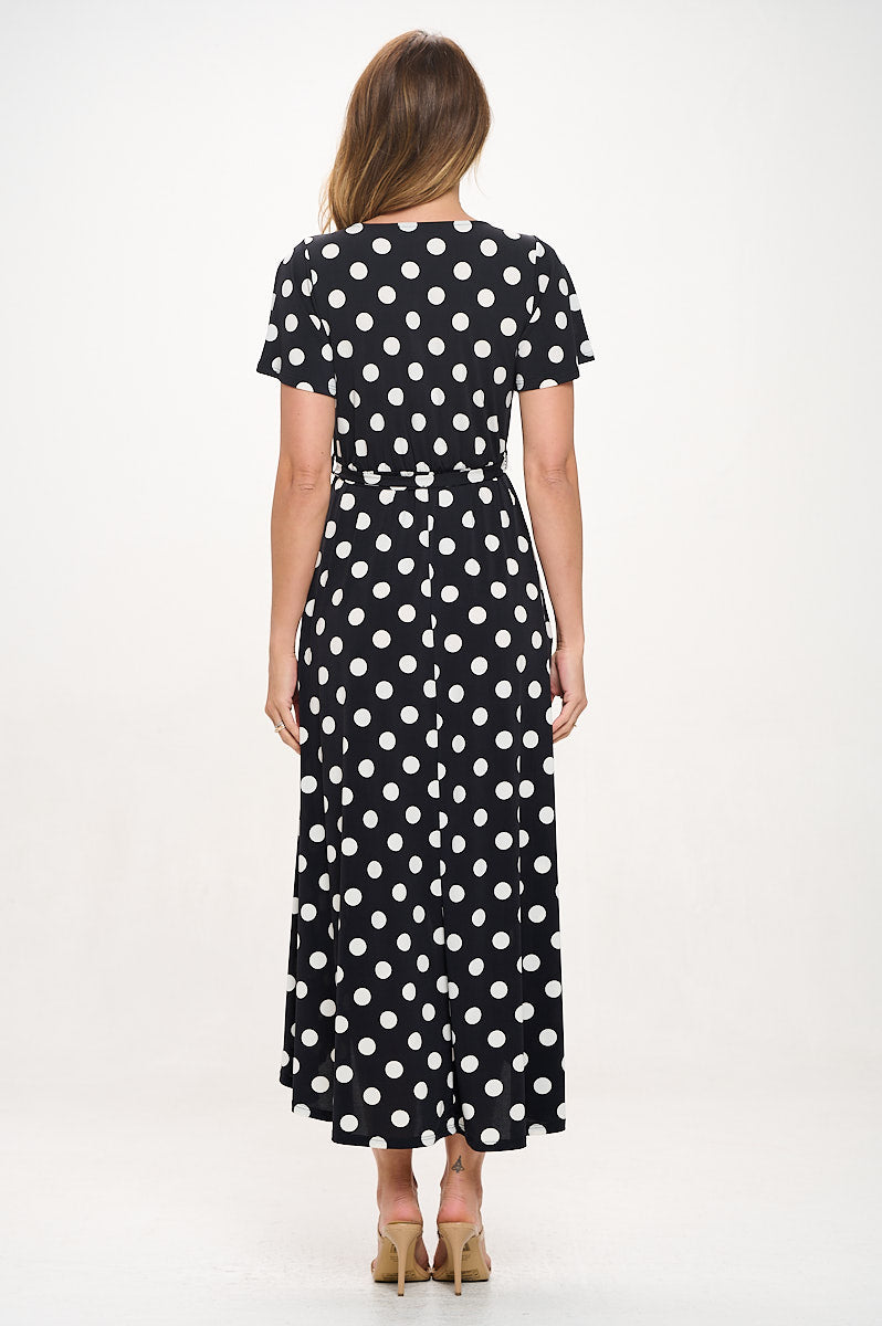 Georgia Faux Wrap Knit Dress