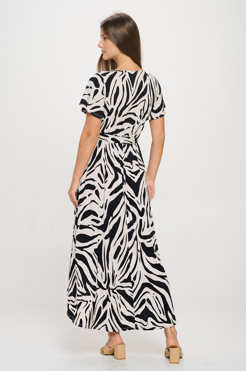 Georgia Faux Wrap Hi-Lo Knit Dress