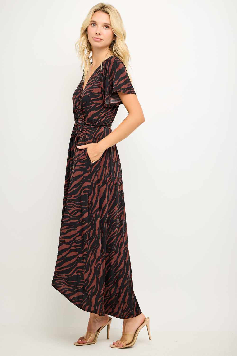 Georgia Faux Wrap Hi-Lo Knit Dress