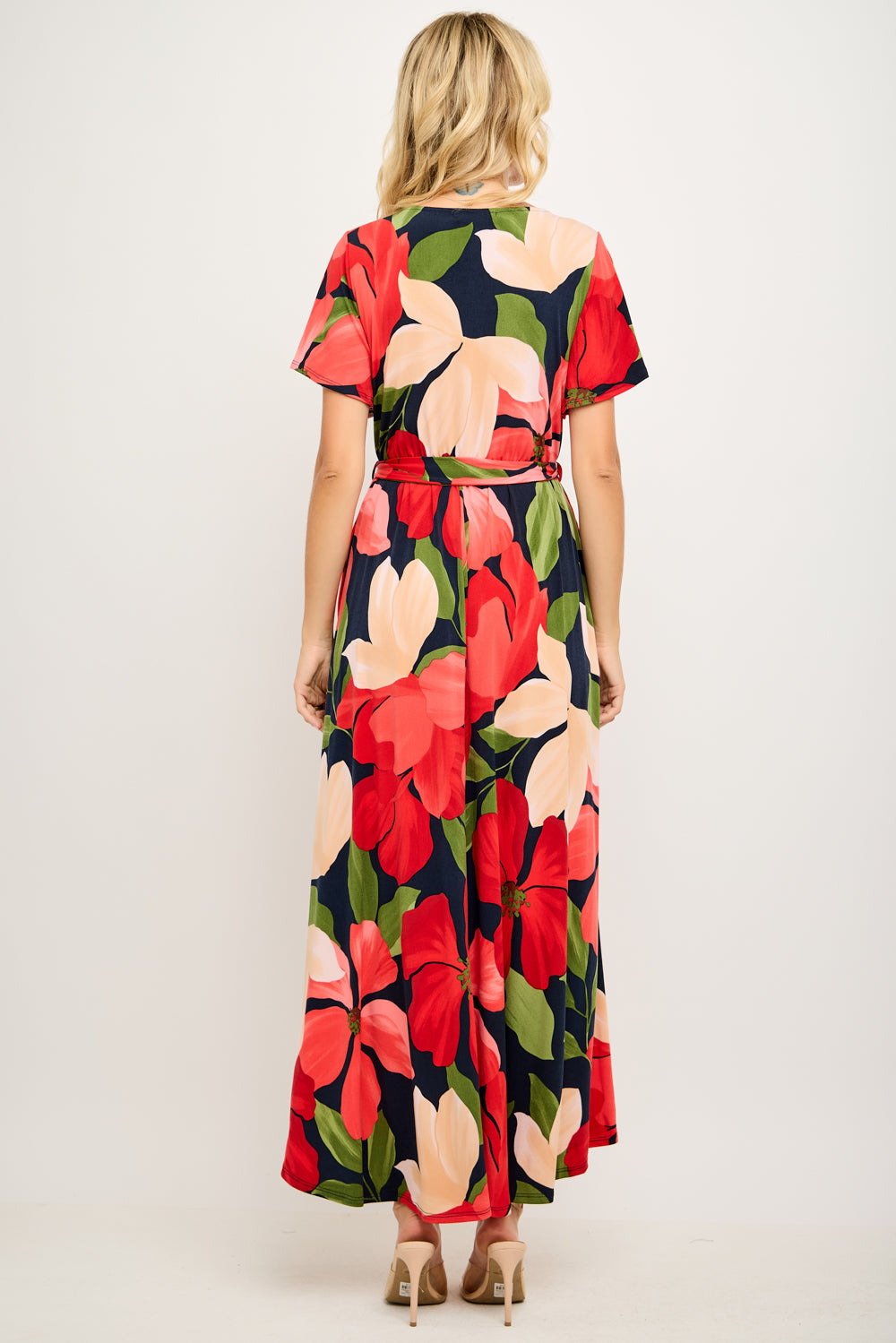 Georgia Faux Wrap Hi-Lo Knit Dress