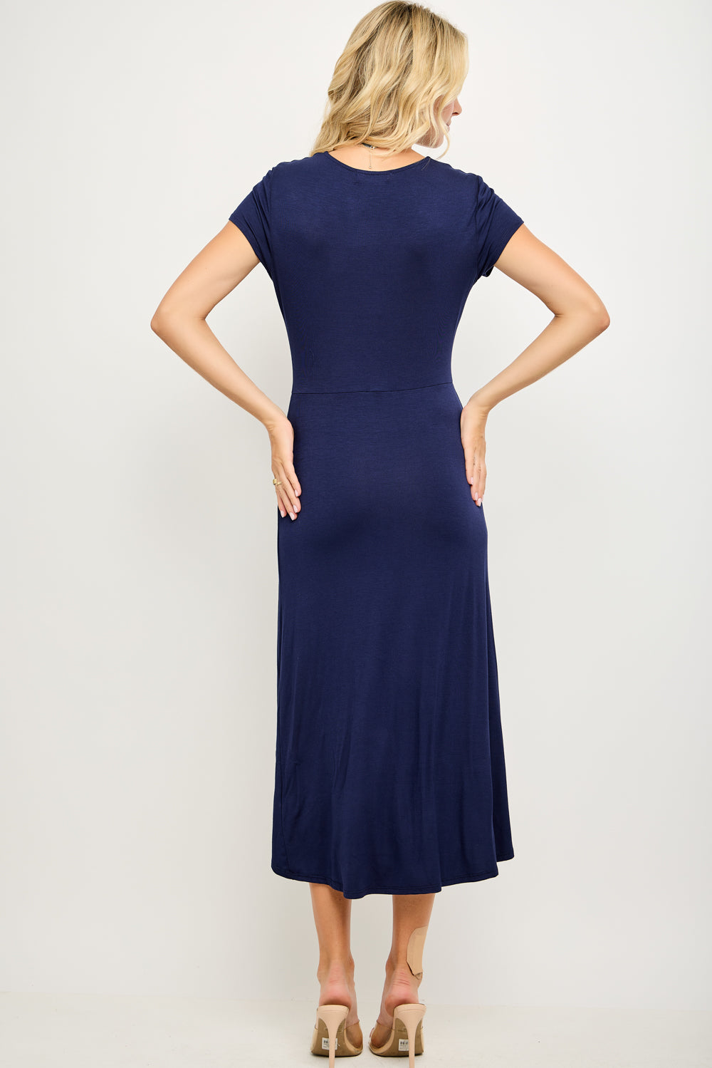 Emma Ruched Midi Wrap Dress