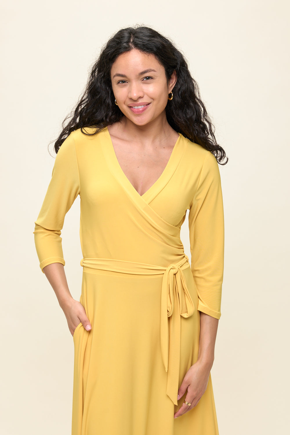 Grace Faux-Wrap Maxi Dress with Tie Waist