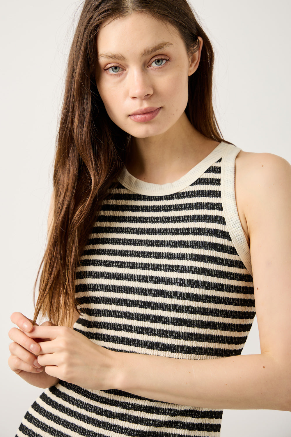 Nerina Stripe Knit Midi Tank Dress