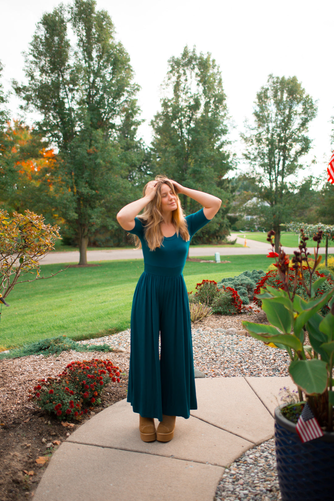 Jana Solid Knit Jumpsuit