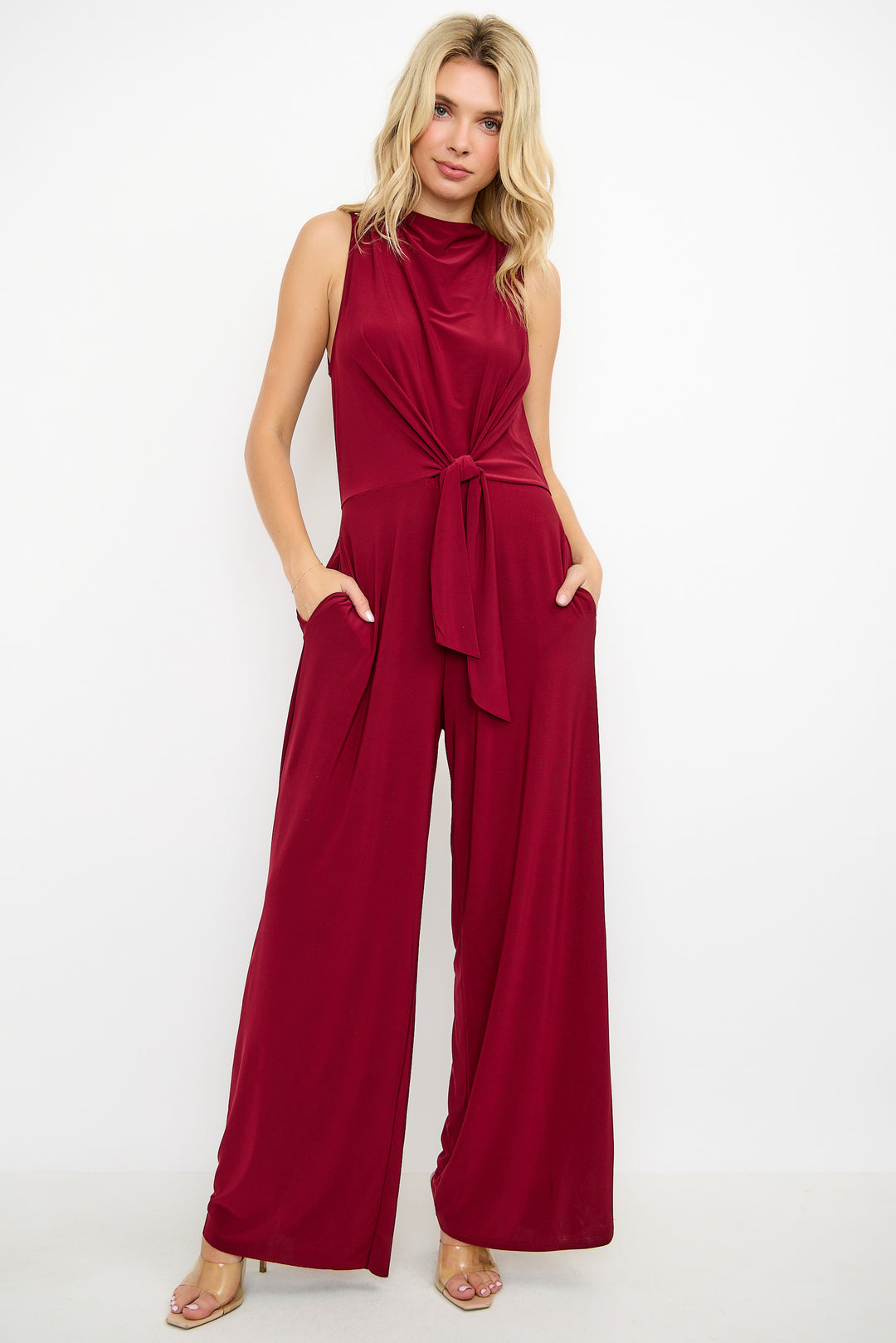 Camille Sleeveless Back Slit Jumpsuit