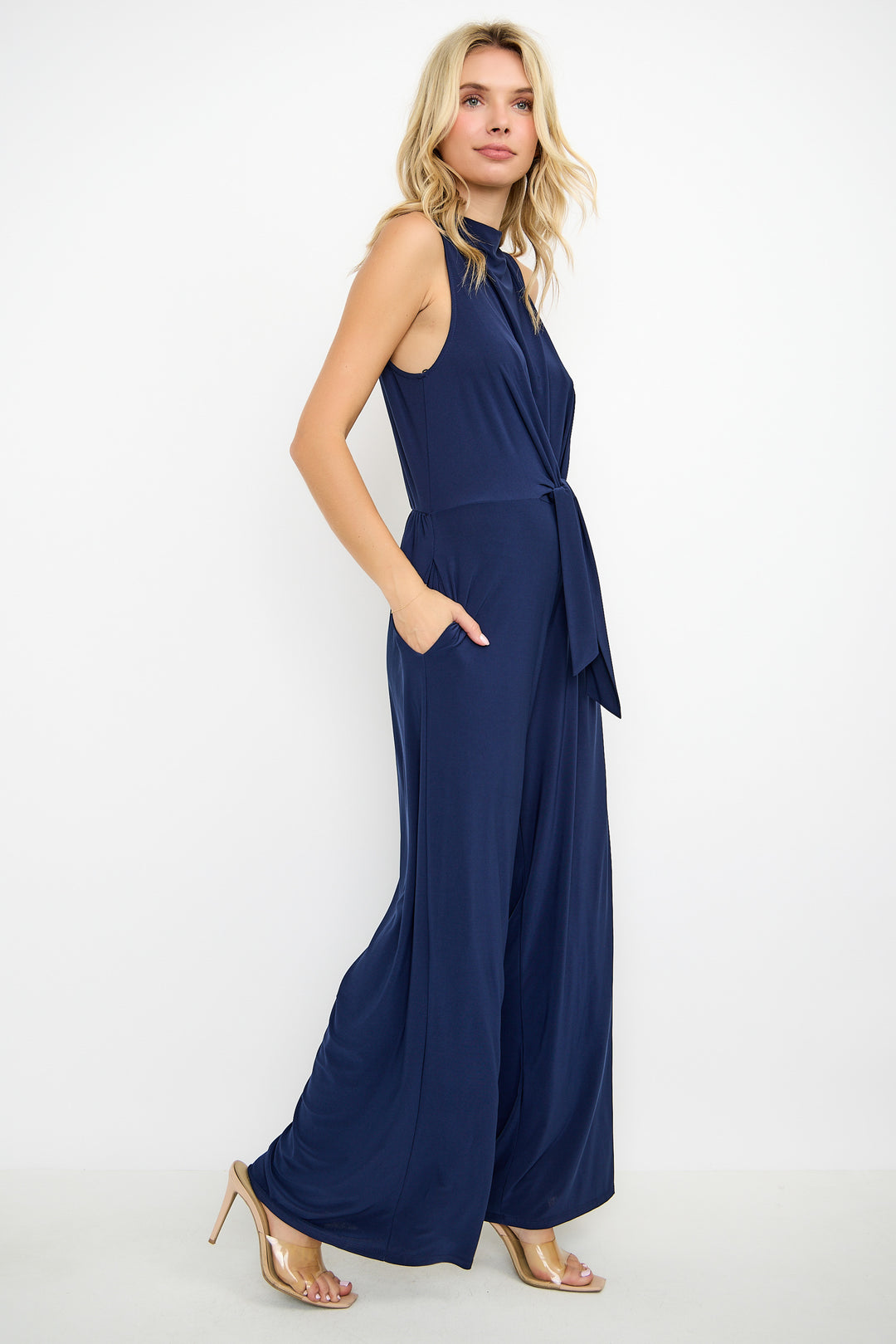 Camille Sleeveless Back Slit Jumpsuit