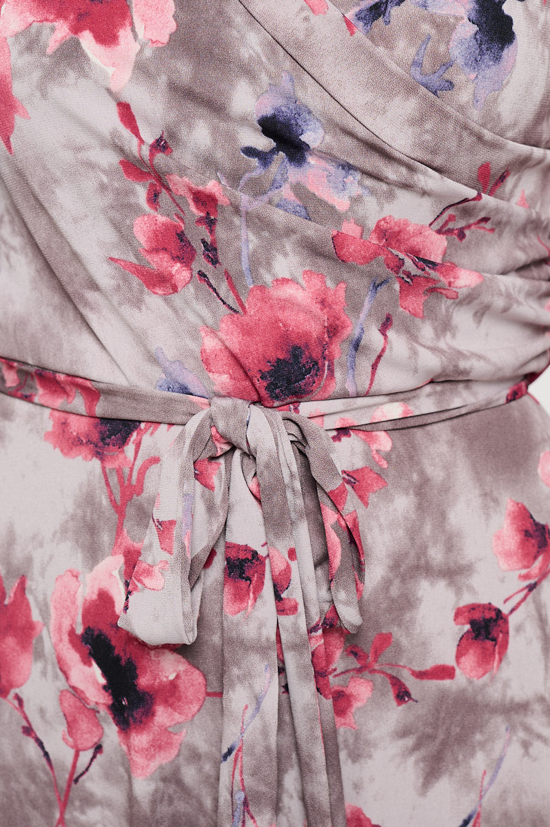Image of West K Grace Faux - Wrap Maxi Dress with Tie Waist Mauve Floral