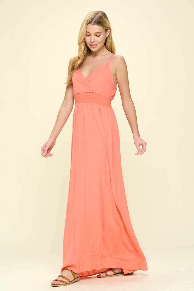 Image of West K Teagan Spaghetti Strap Maxi Dress Salmon