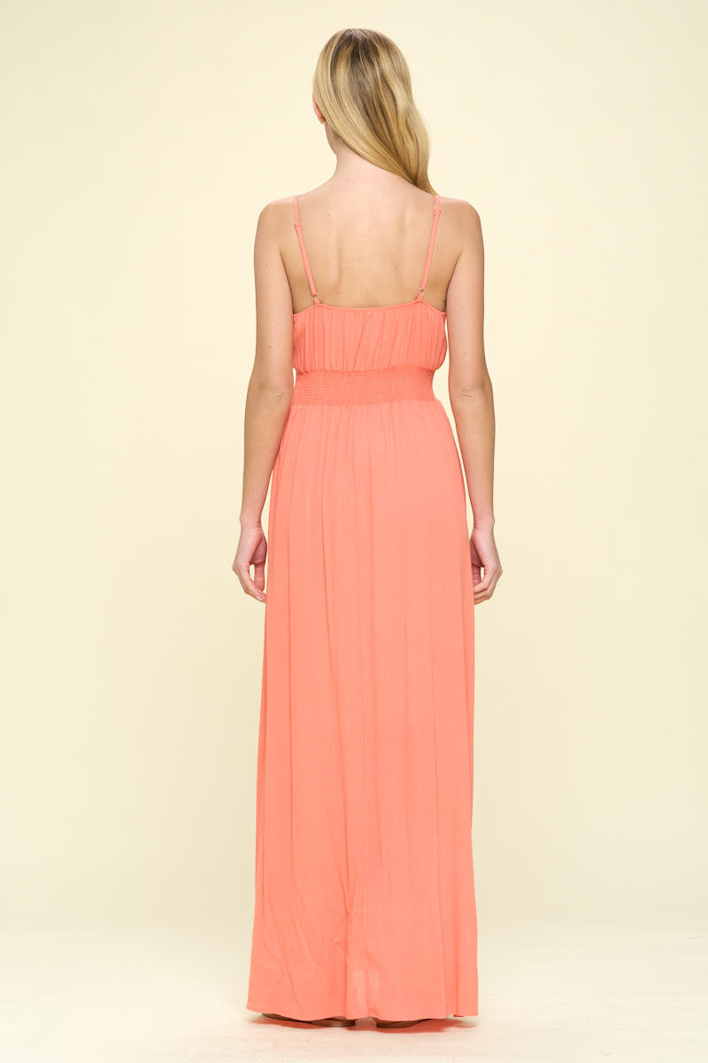 Image of West K Teagan Spaghetti Strap Maxi Dress Salmon