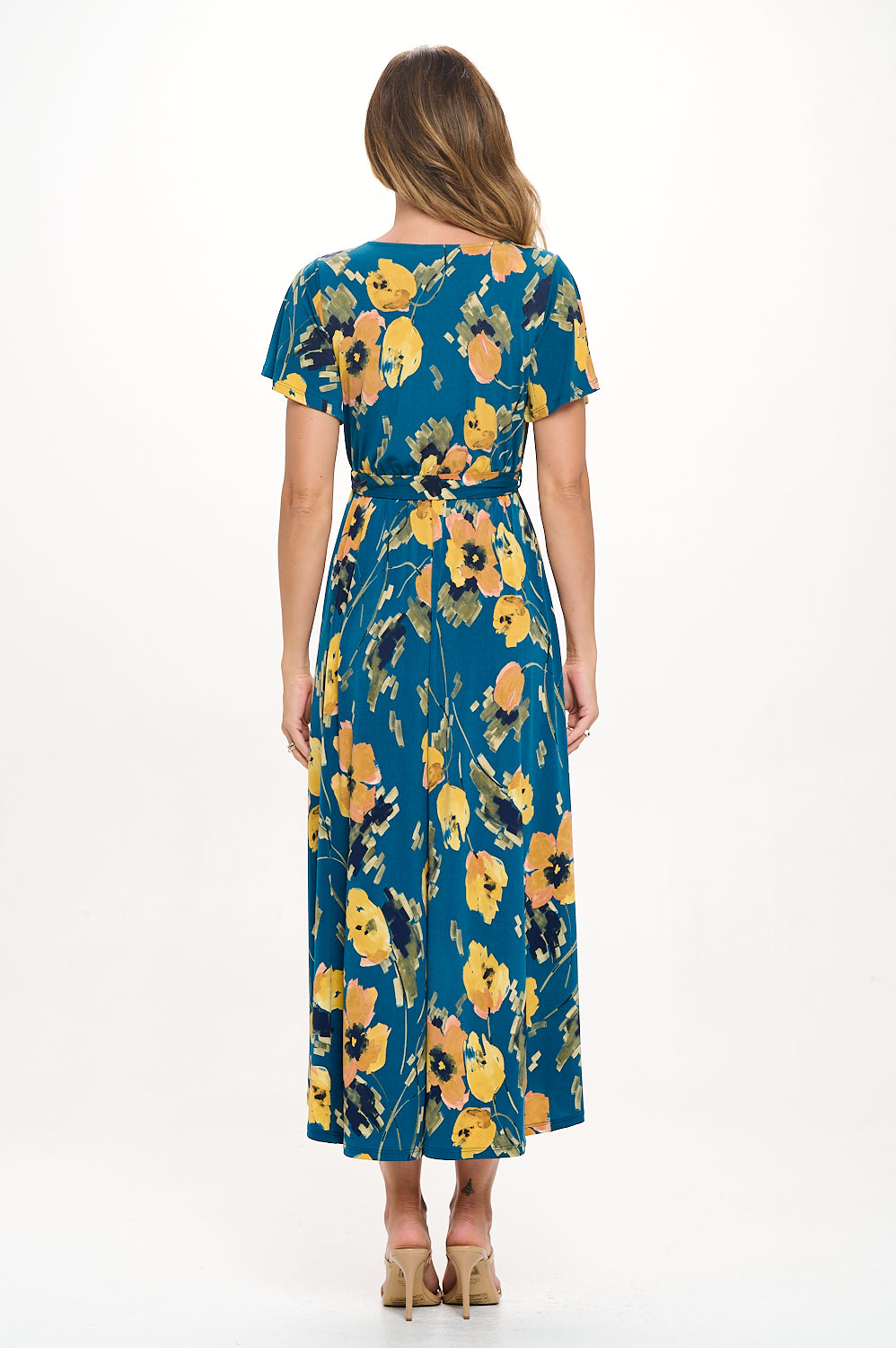 Georgia Faux Wrap Hi-Lo Knit Dress