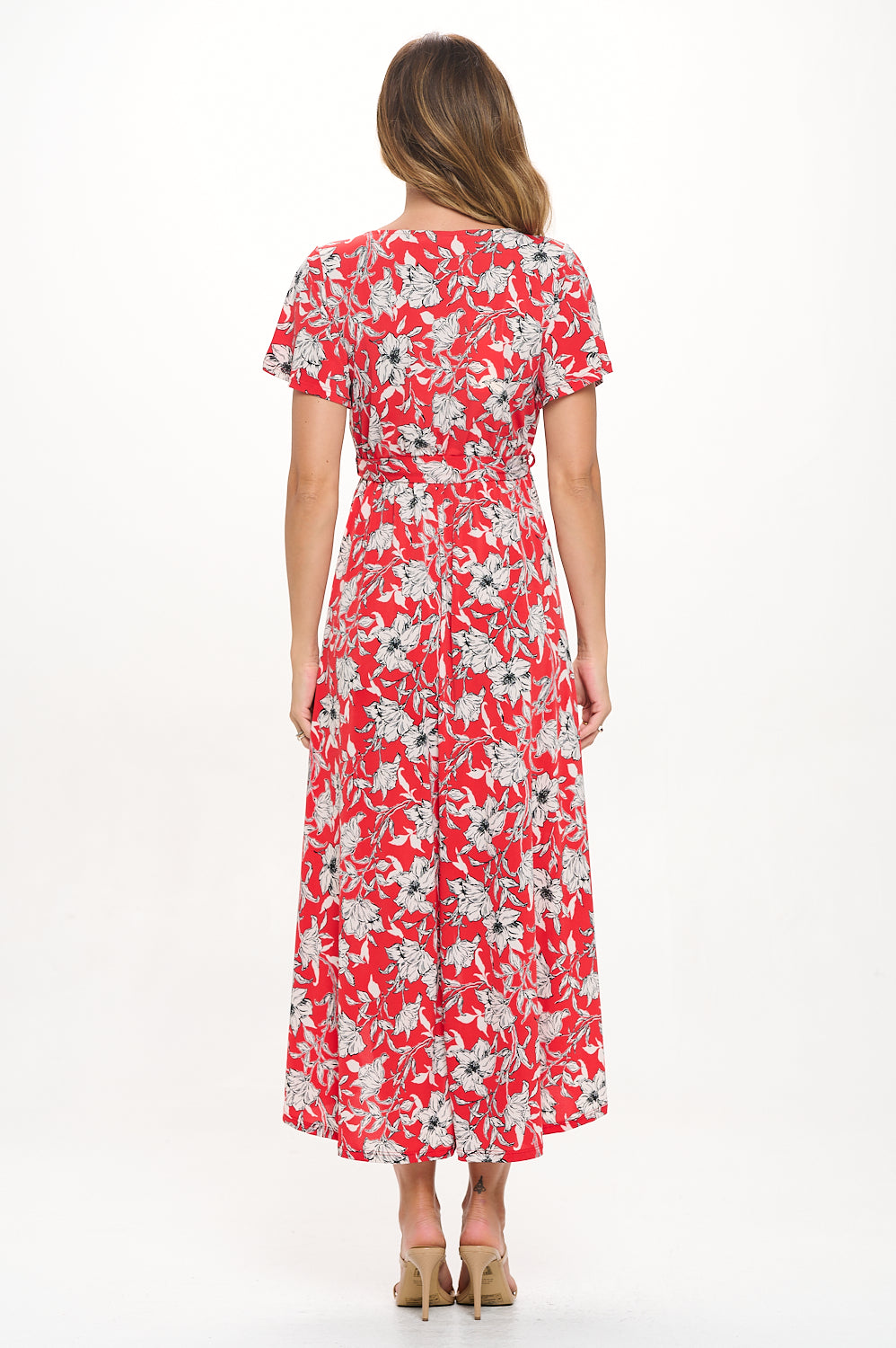 Georgia Faux Wrap Hi-Lo Knit Dress