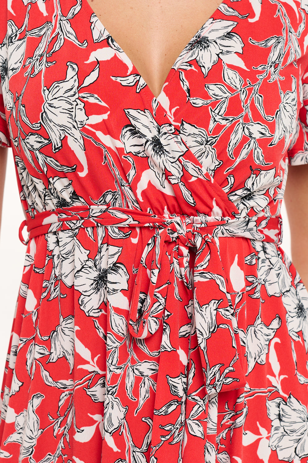 Georgia Faux Wrap Hi-Lo Knit Dress