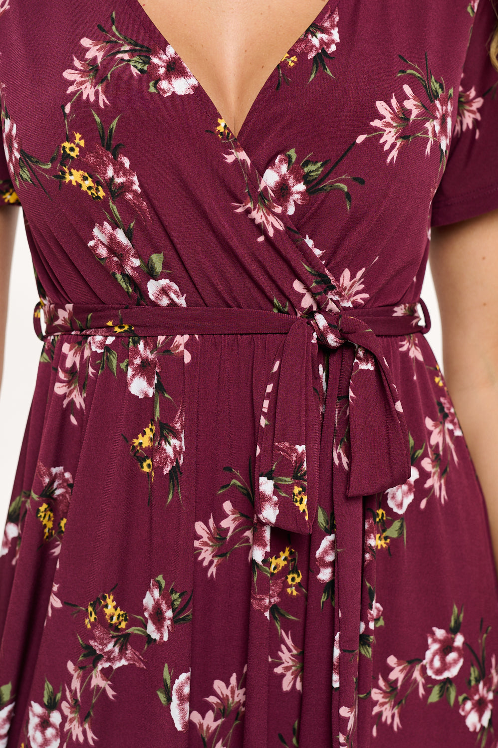 Georgia Faux Wrap Hi-Lo Knit Dress