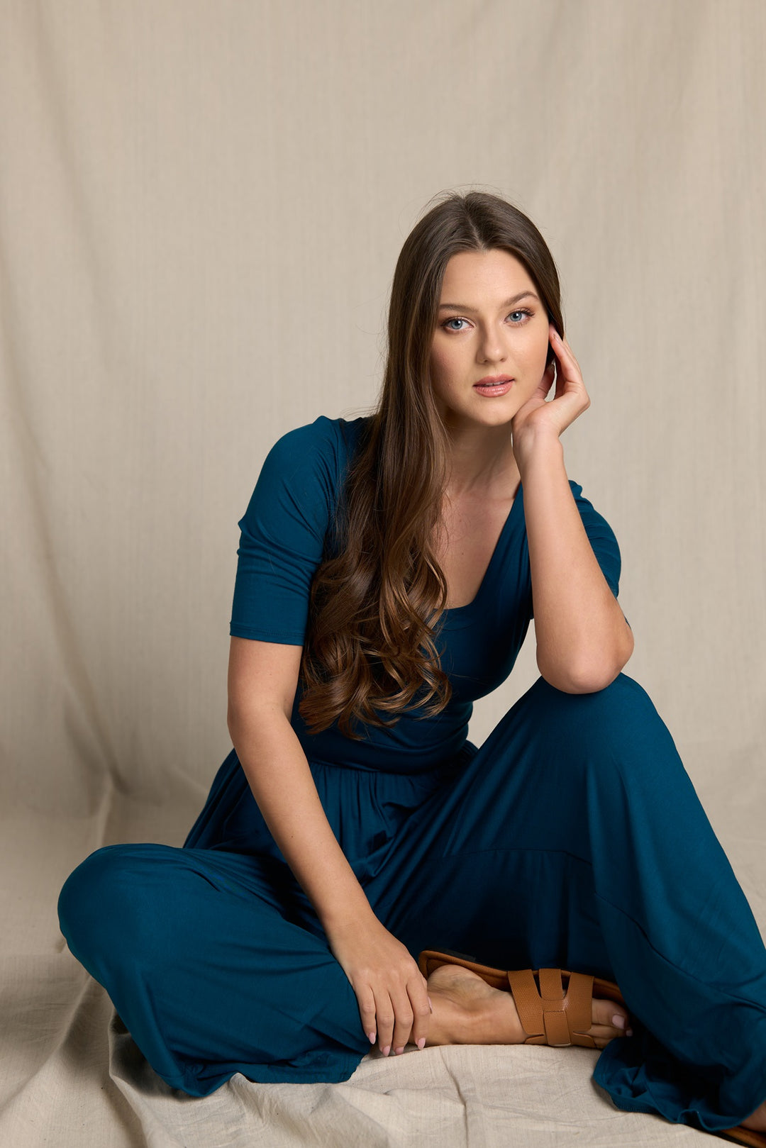 Jana Solid Knit Jumpsuit
