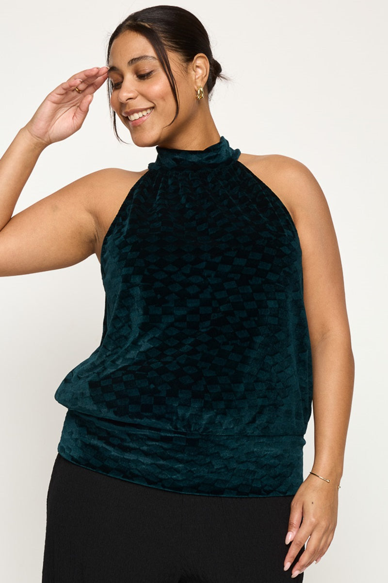 Allison Plus Size Halter Neck Top