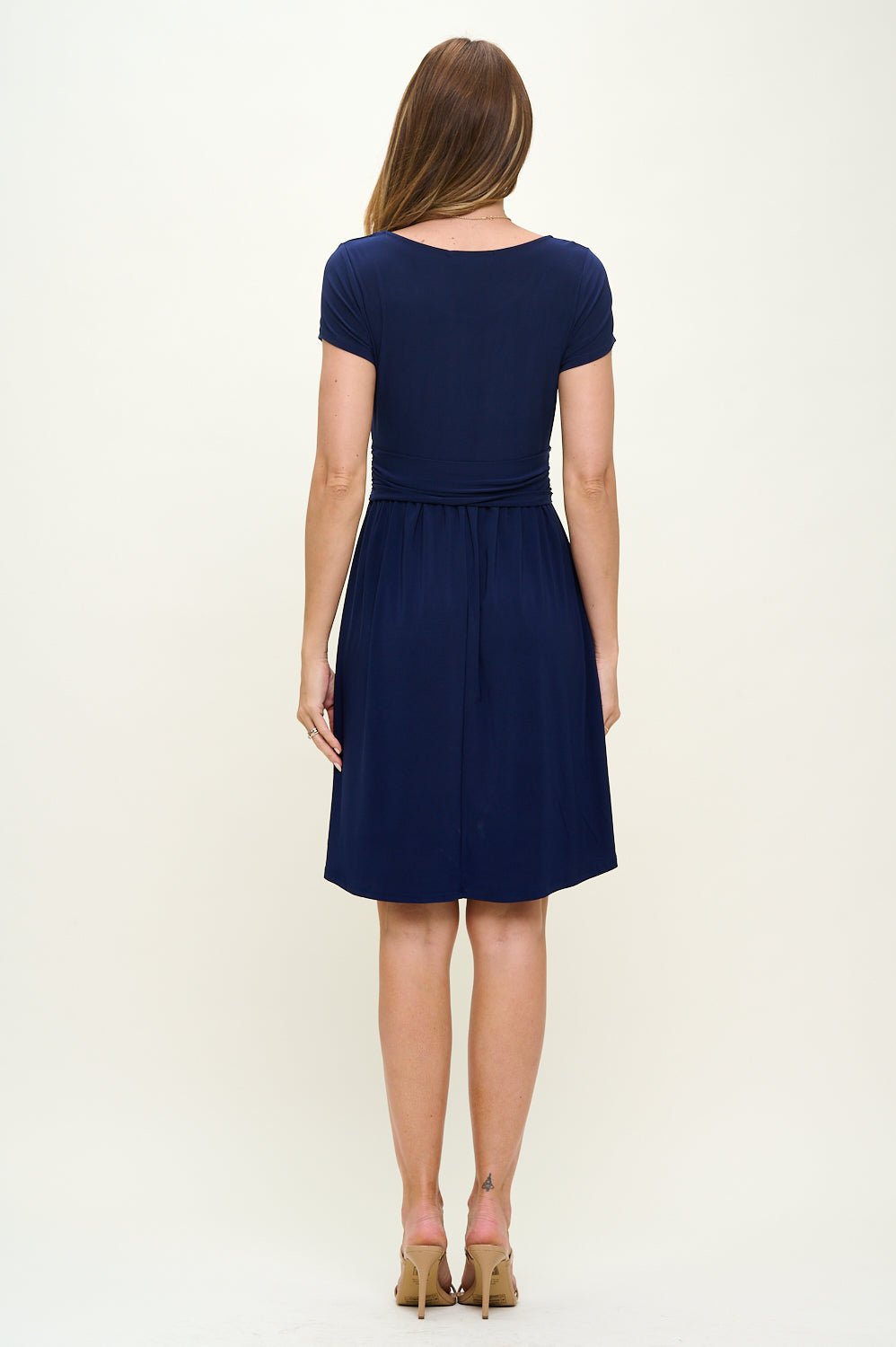 Image of West K Adele Crossover Front Mini Dress Navy