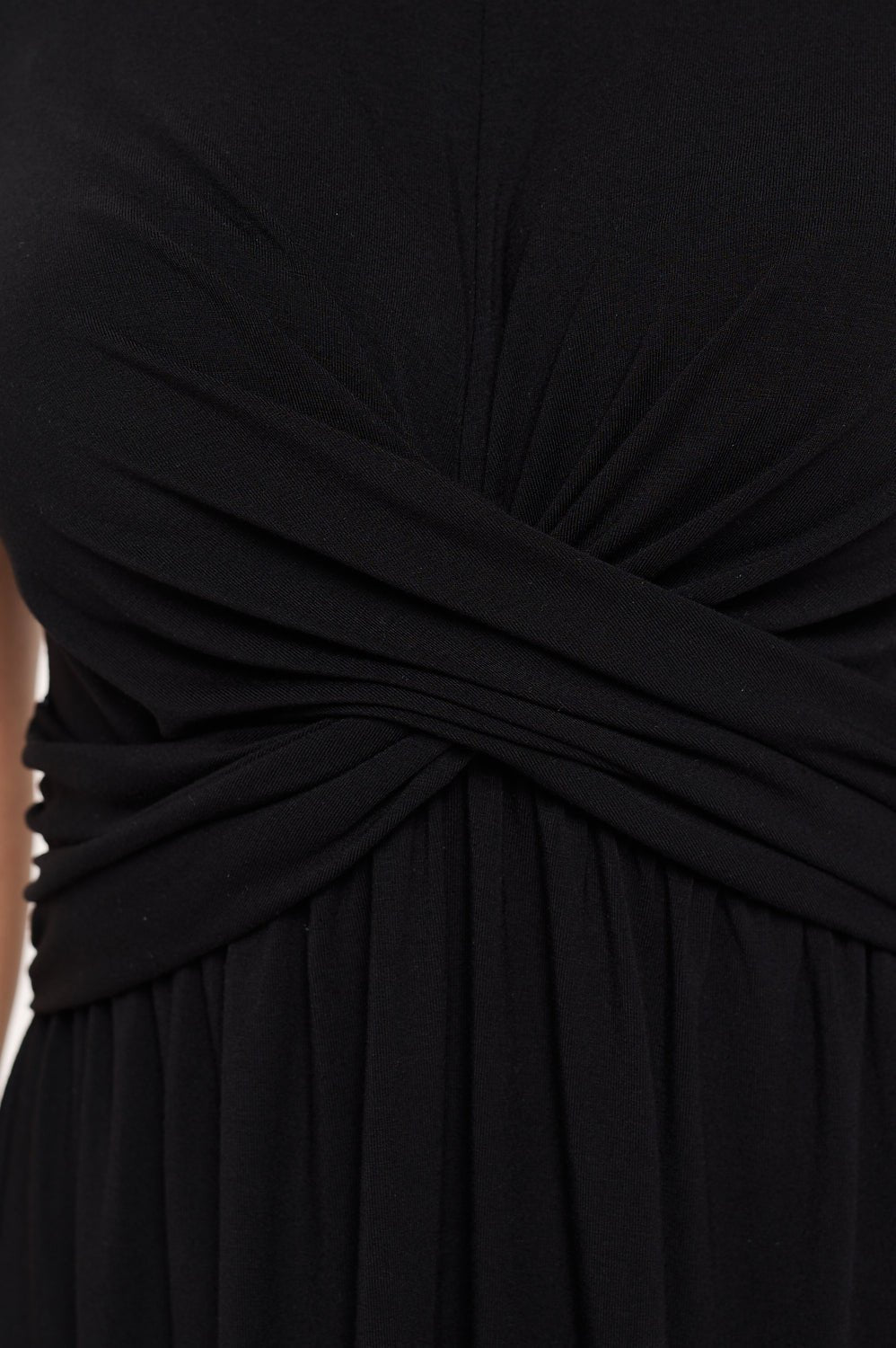 Image of West K Adele Short Sleeve Crossover Front Mini Dress Black