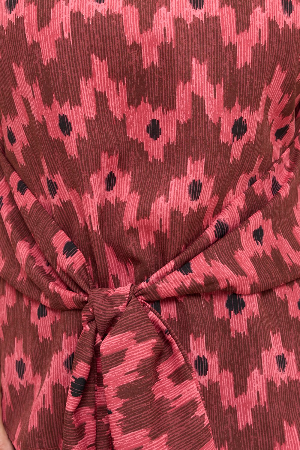 Image of West K Bailey Tie Front Dolman Blouse Mauve Pink Chevron