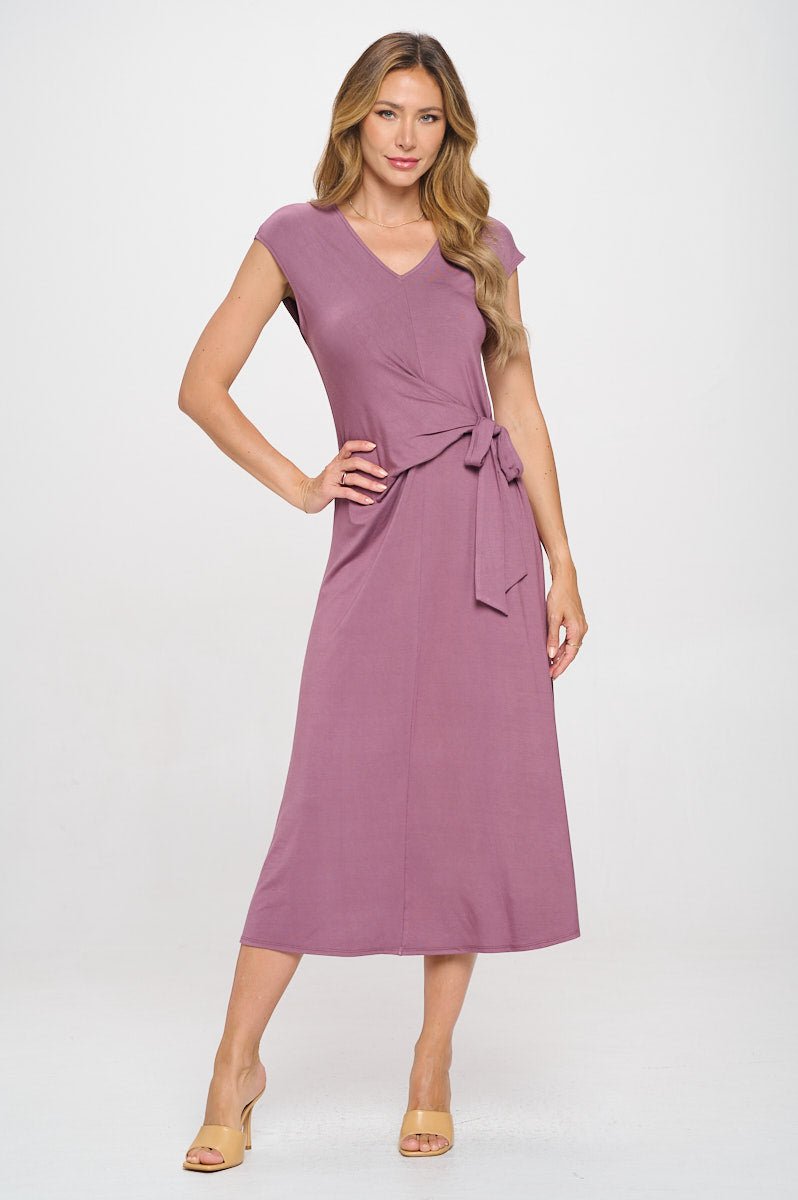Image of West K Cameron Side Tie Midi Dress Mauve